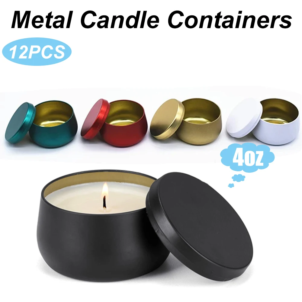 Metal Tin Lid 4Oz - 12 adet Metal boş kapaklı teneke
