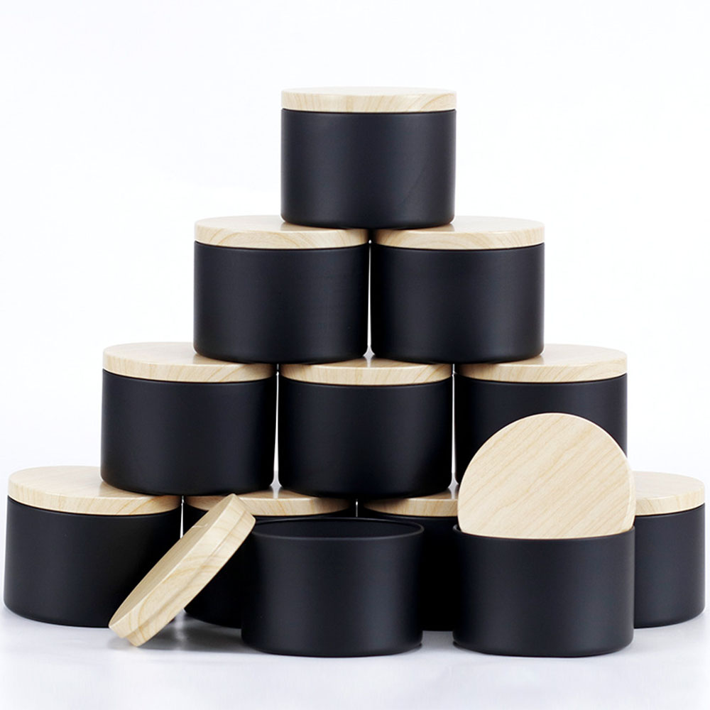 Metal Tin Lid 4Oz - 24 adet 4 oz Siyah Mum