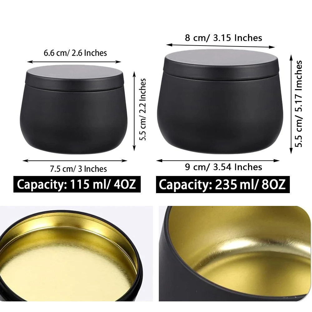 4oz/8oz Boş Metal Mum Kutuları - Metal Tin Lid 4Oz incelemesi ve fiyatı