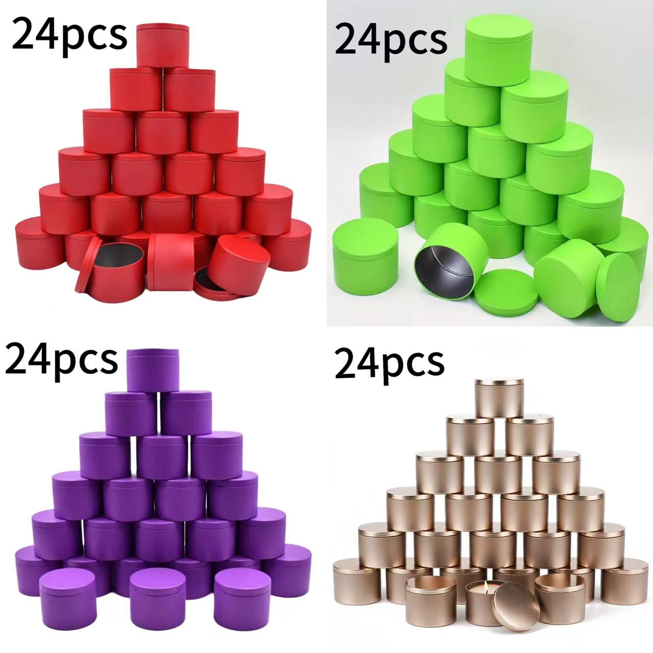 24'lü Paket 8oz/4oz 4 Renkli A - Metal Tin Lid 4Oz incelemesi ve fiyatı